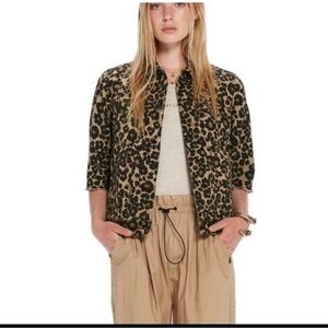 Scotch & Soda Maison Scotch Leopard Denim Jacket Size XS